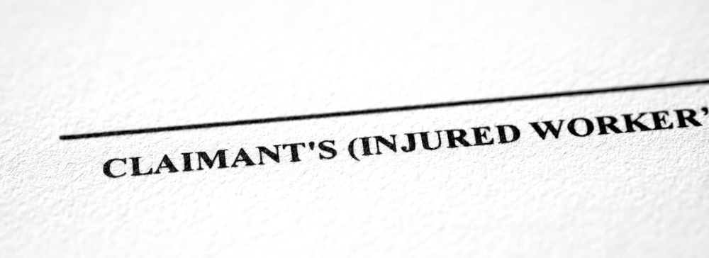 An injured worker claim form after a construction accident injury
