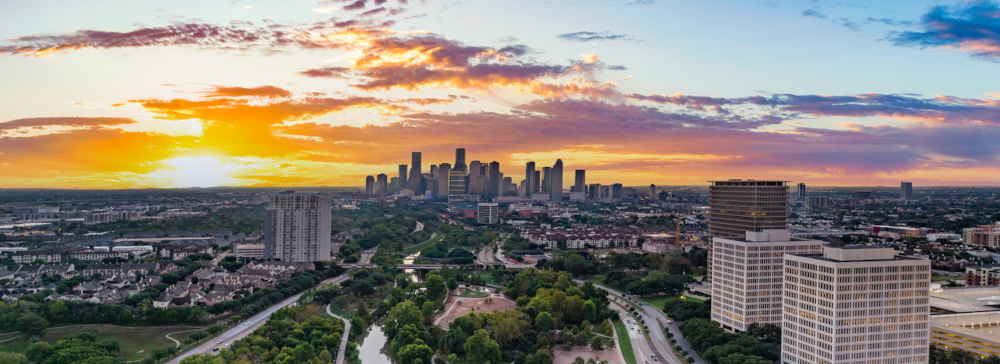 Houston Texas Downtown Skyline Aerial View