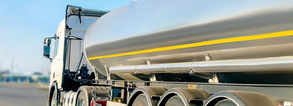 A heavy oilfield truck on the highway