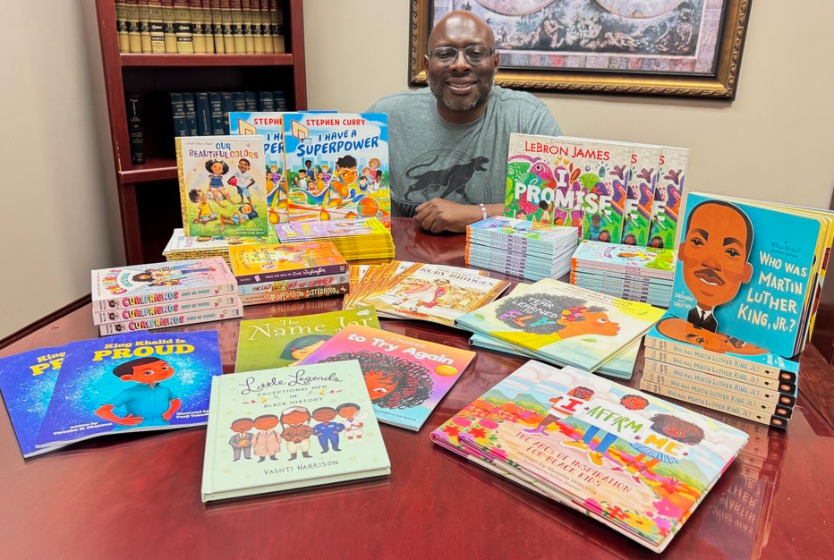 A selection of donated books from the 2026 MLK Book Drive from D. Miller & Associates, PLLC